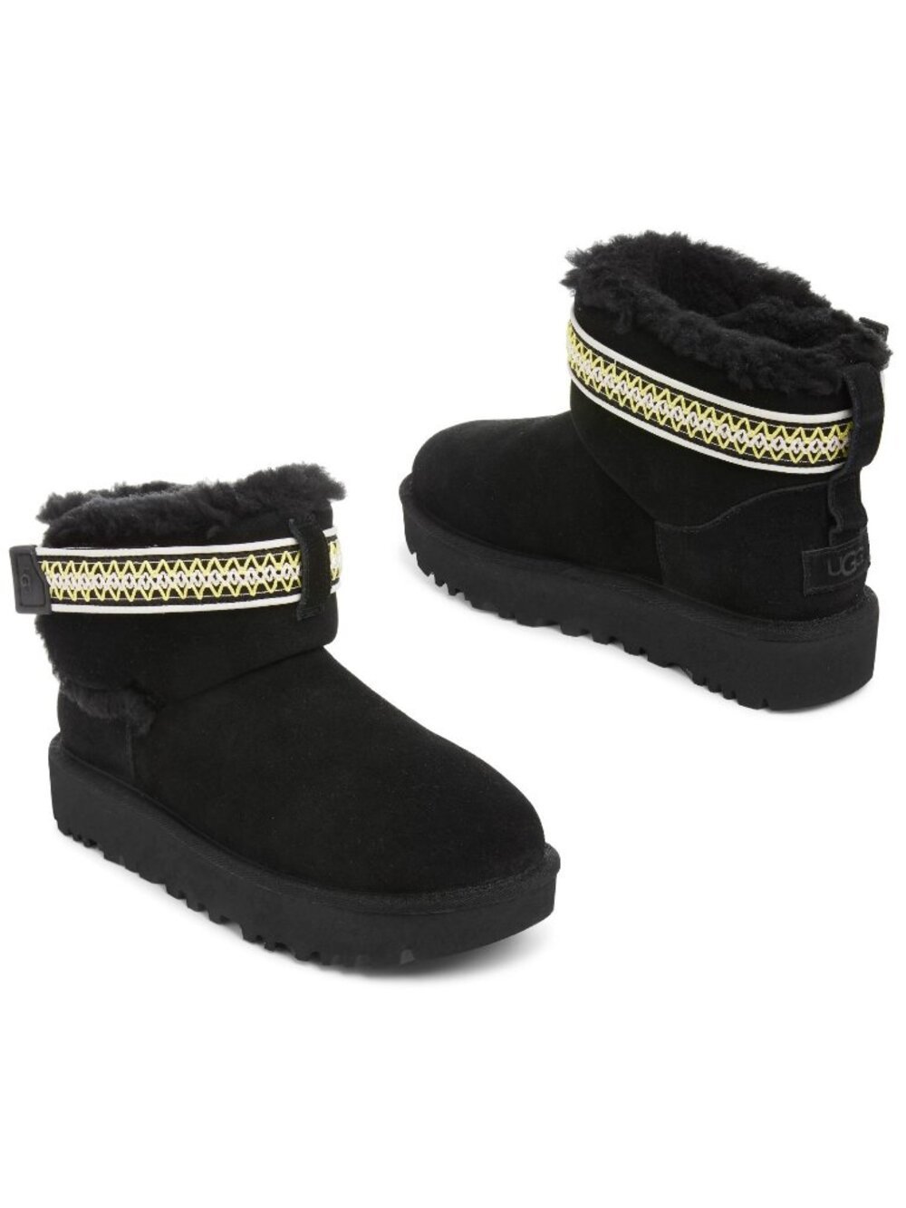 UGG Classic Ultra Mini Alpsey Women's Suede Wool Lined Winter Boots Black Size 9